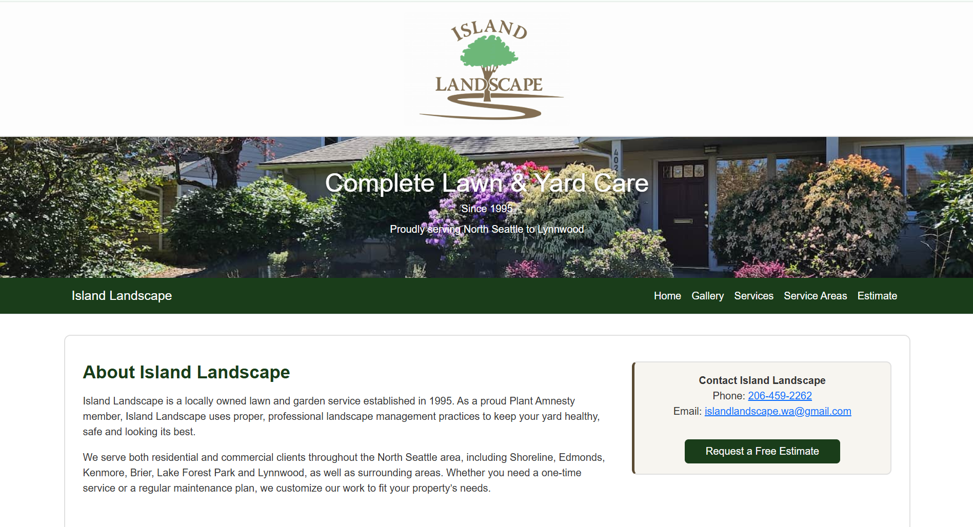 Island Landscape website preview
