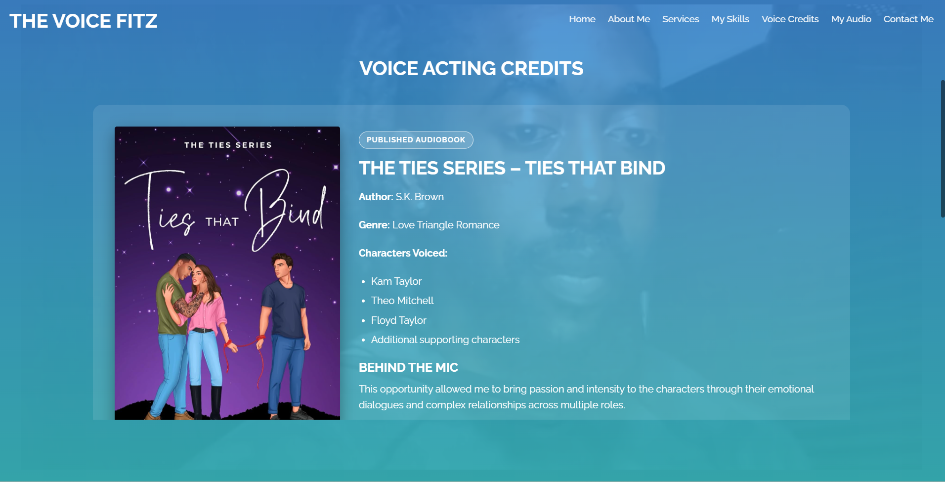 Acting credits and skills added to The Voice Fitz website