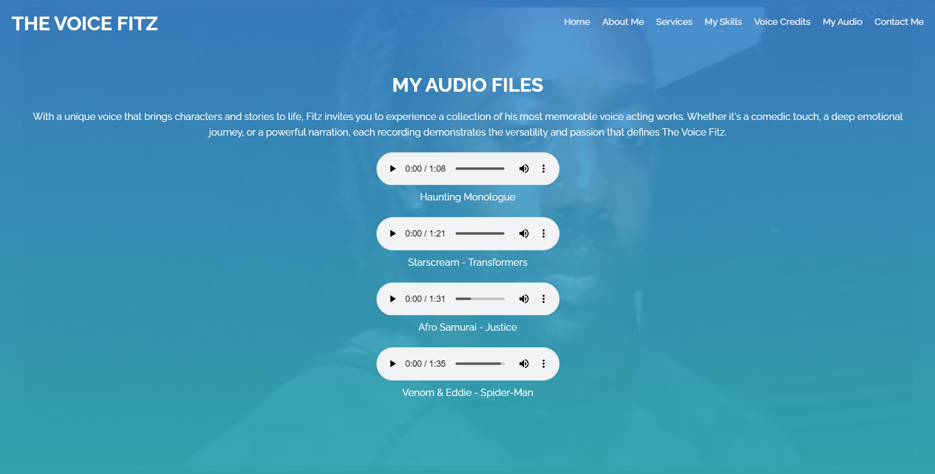 Audio samples added to The Voice Fitz website